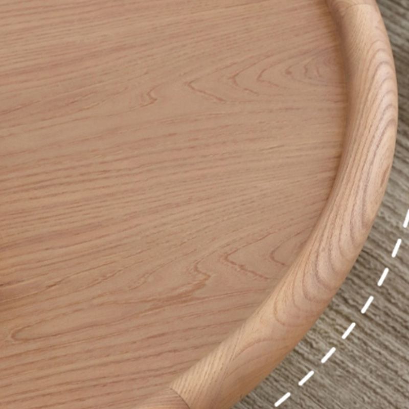 Solid Wood Tray Top Coffee Cocktail Table with 3 Legs in Brown