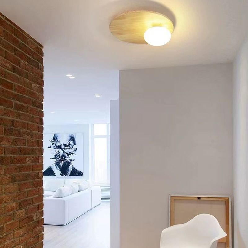 Modern Ceiling Light Wood Flush Mount Lighting for Hallway and Home