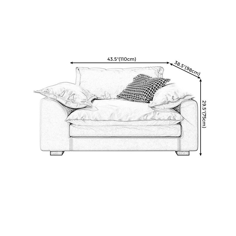 Stain Resistant Sofa Couch Square Arm Sofa Set with Pillows in Grey