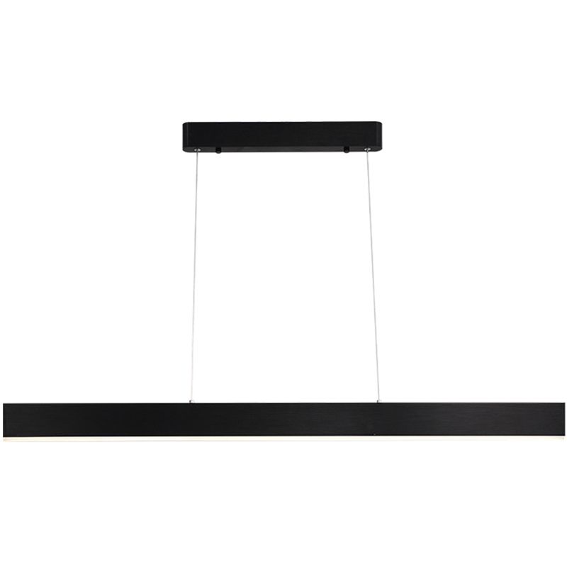 1 Light Rectangle Island Lights Contemporary Metal Island Lighting in Black