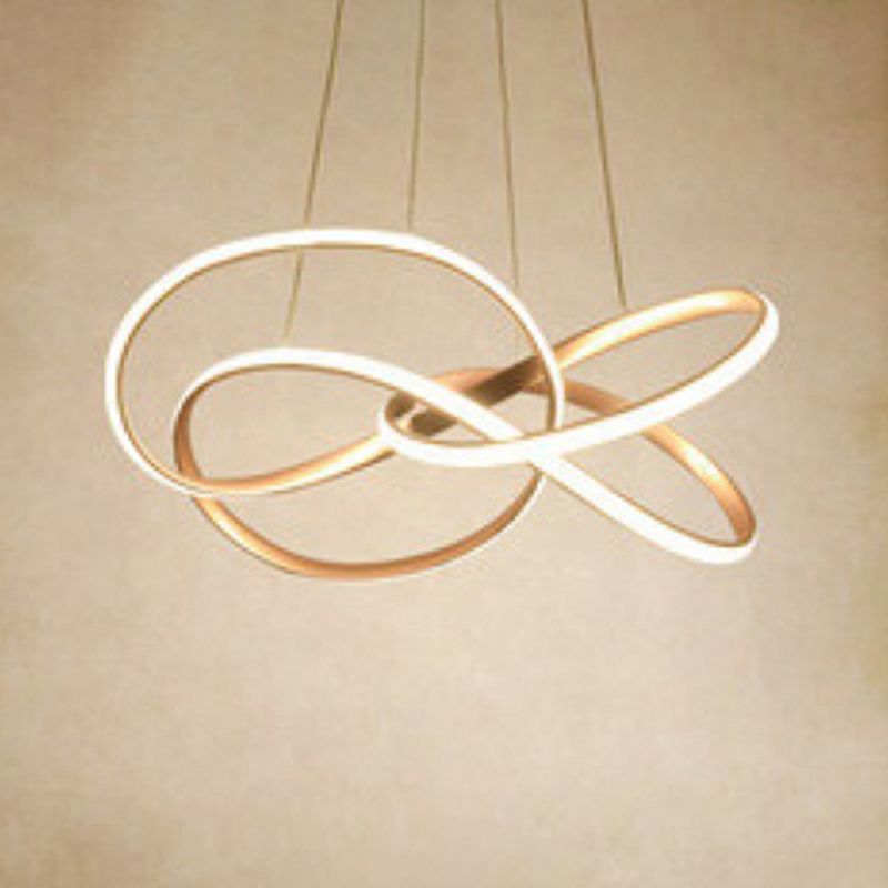 Lampada lampadina a LED contemporanea lampadario a pendente lampadario attorcigliato con tonalità metallica