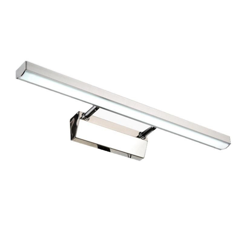 Modern Style Strip Mirror Light 1 Light LED Vanity Light in Silver for Toilet