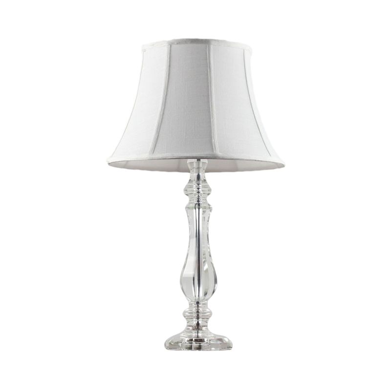 Simplicité Task Curvy Task Lighting Hand Cut Crystal 1 Bulb Bulb Nightand Lampe en blanc