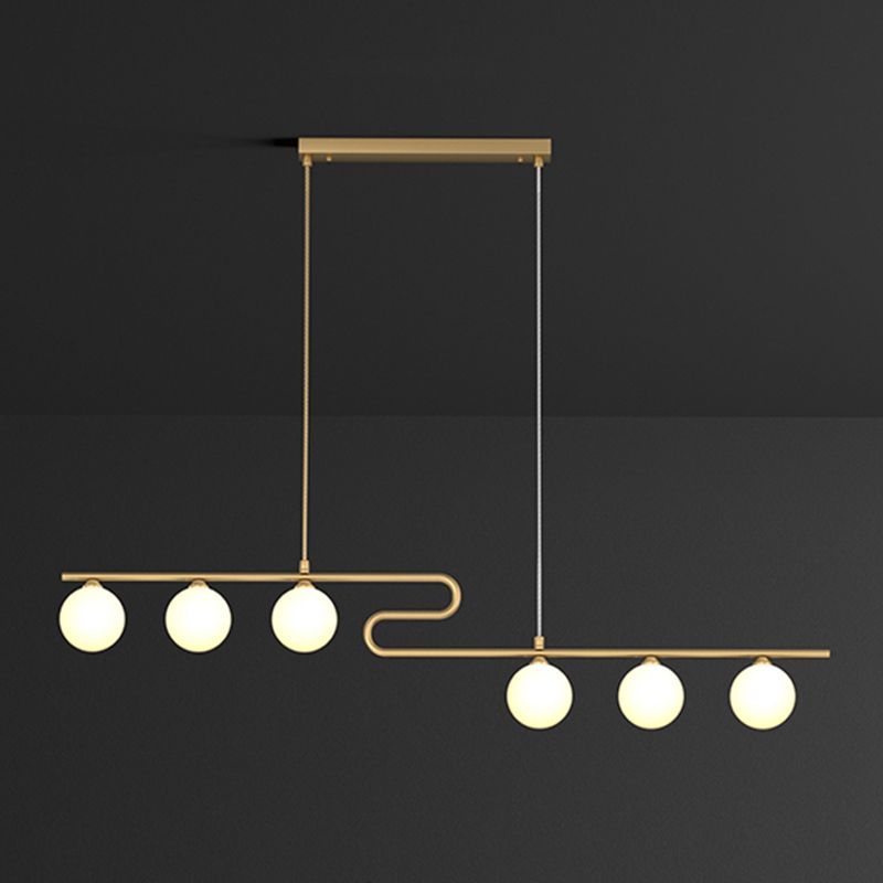 Runde Esszimmer Island Beleuchtung Fixture Glas modernes hängendes Licht in Gold