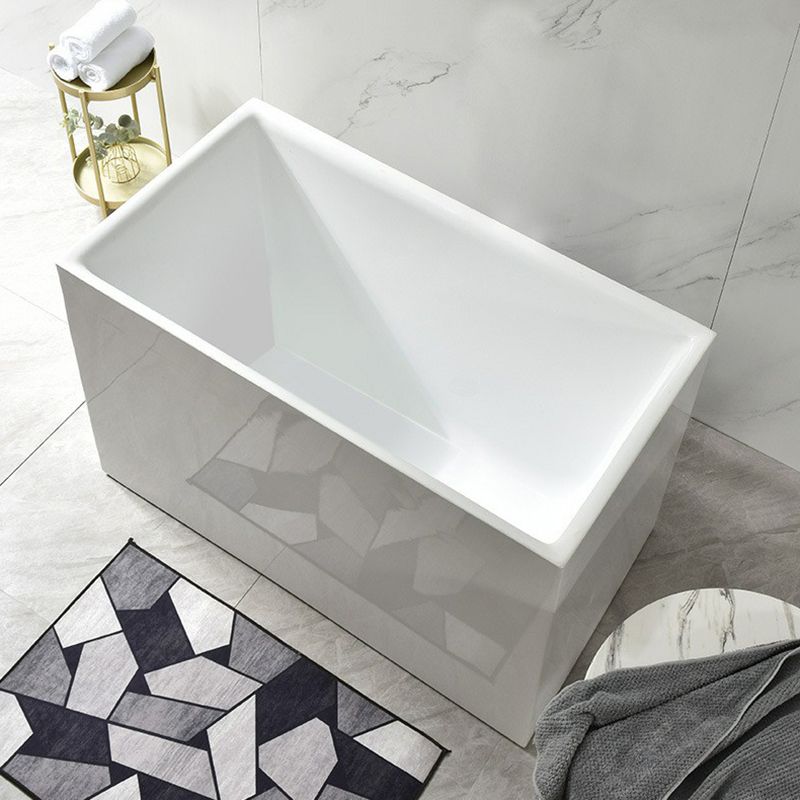 Acrylic Freestanding Bathtub Modern Rectangle Bathtub with Center Drain