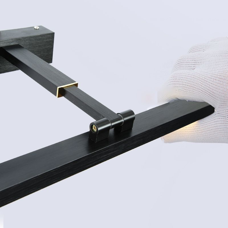 Lineare Schattenschwung Armwand Beleuchtung moderner Metall 1 hellleuchte Lampe in Schwarz