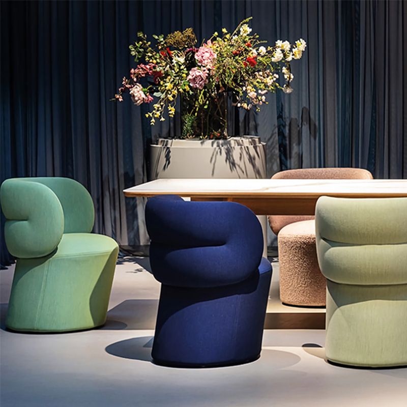 Nordic Style with Fabric Seat Armless Fixed Back Parsons Chair