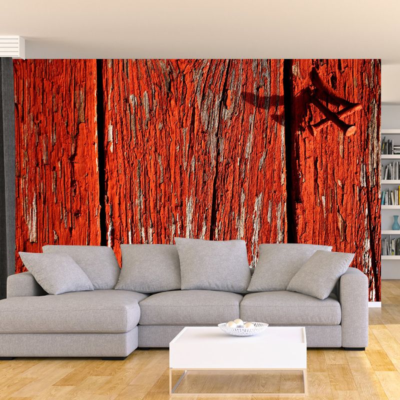 Wood Grain Mural Modern Smooth Wall Covering for Sleeping Room, Stain Resistant