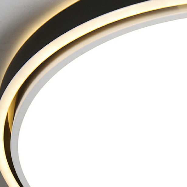 Modern Metal LED Flush Mount Circle Shape Ceiling Lamp with Acrylic Shade for Living Room