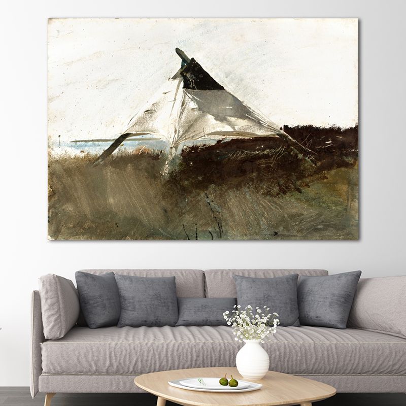 Wilds Painting Wall Decor Farmhouse Gloomy Scenery Canvas Art in Dark Color for Home