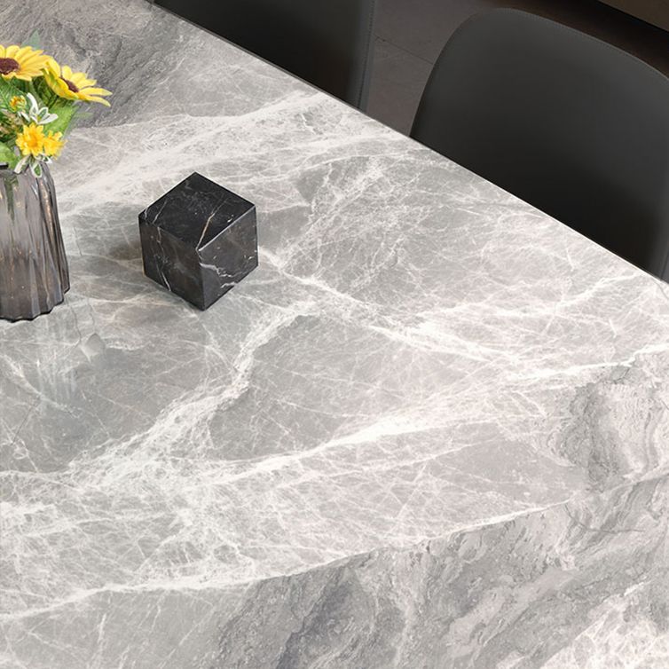 Sintered Stone Dining Table Simplicity Style 4 Legs Carbon Steel Base Rectangle Table for Home