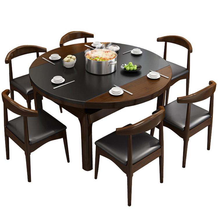 Contemporary Kitchen Dinner Table Solid Wood Extendable 4 Legs Dining Table