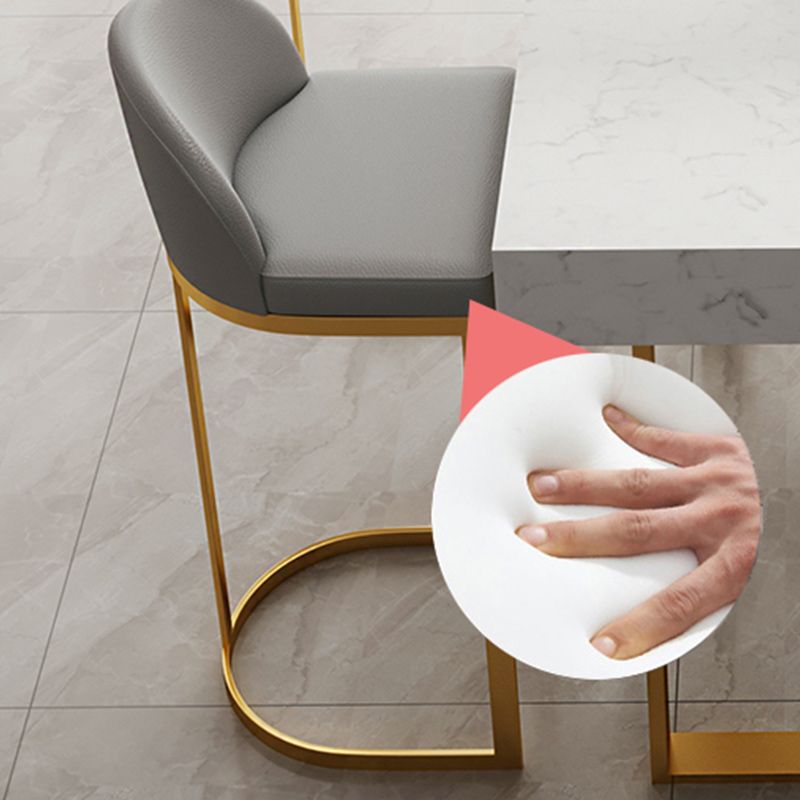 Scandinavian Bucket Counter & Bar Stool Faux Leather Bar Stool for Dining Room