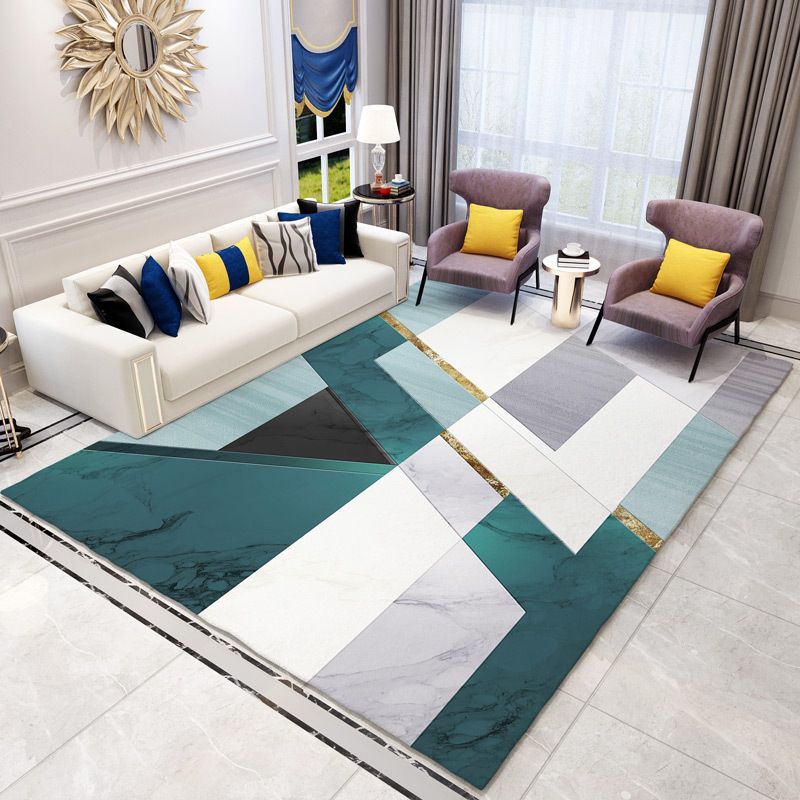 Brown Modern Rug Polyester Striped Rug Stain Resistant Rug for Living Room