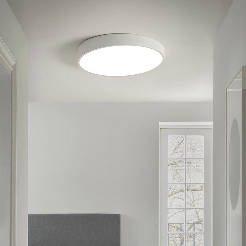 Schlafzimmer Circle Flush Mount Ceiling Licht Metall LED Einfache Deckenlampe in Weiß