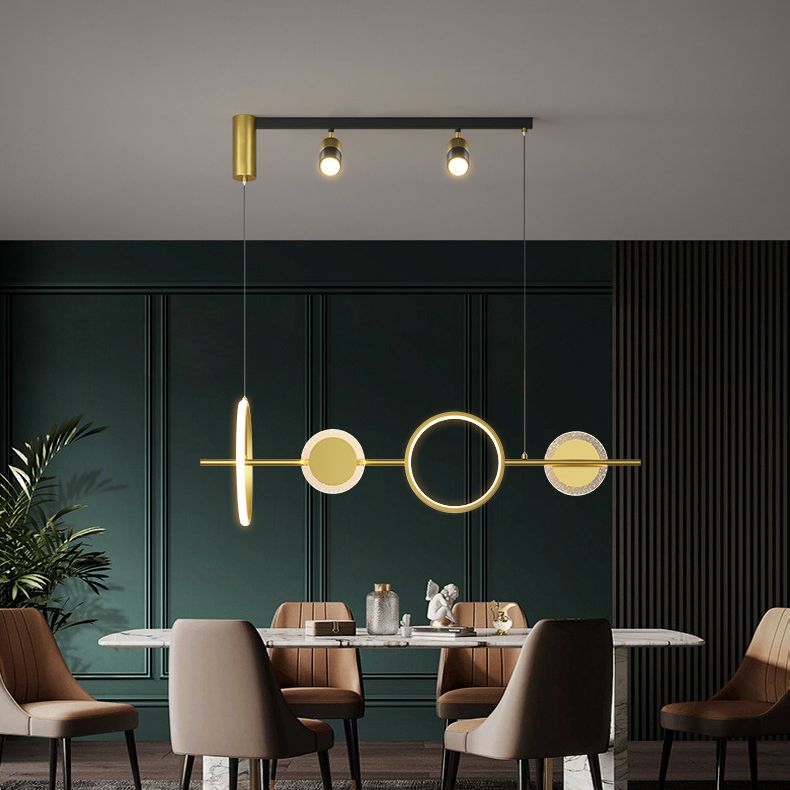 4/6-Light Modernism Golden Kitchen Island Lighting LED Ceiling Light for Foyer