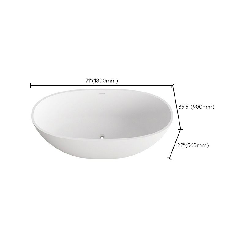 Oval Stone Soaking Bathtub Antique Finish Freestanding Bath Tub