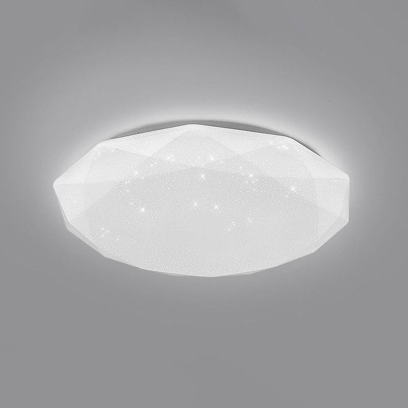 Modern Style Geometry Ceiling Light Metal 1 Light Ceiling Lamp for Bedroom in White