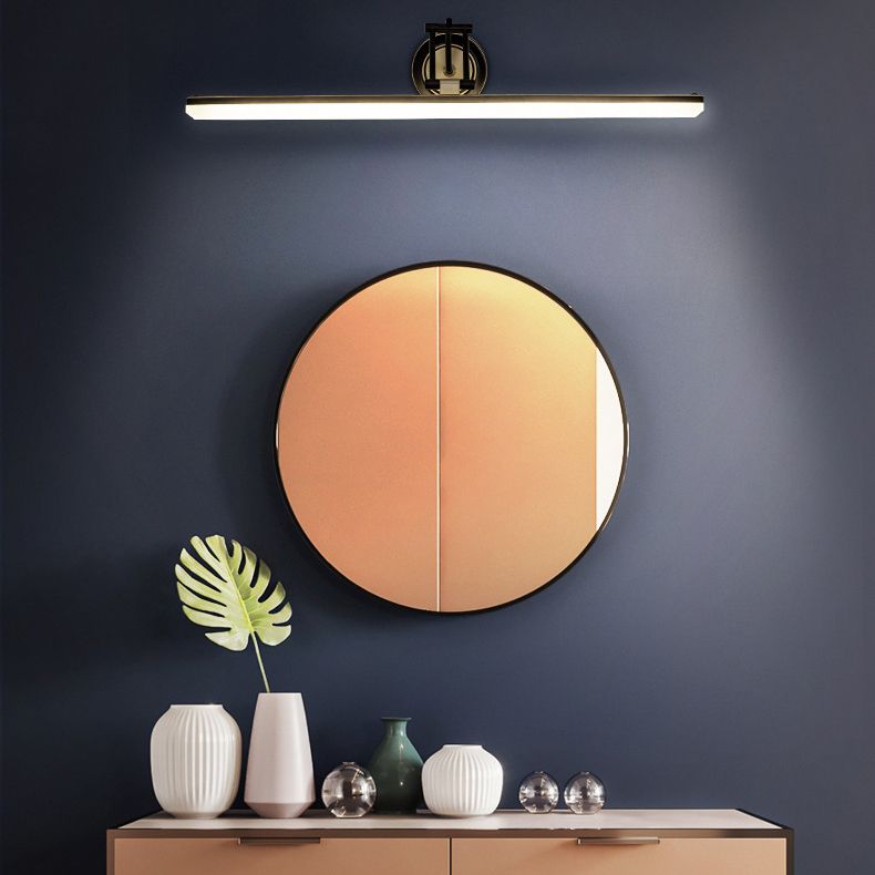 Linear Shape Wall Lighting Modern Style Metal 1-Light Sconce Lamp for Shower Room