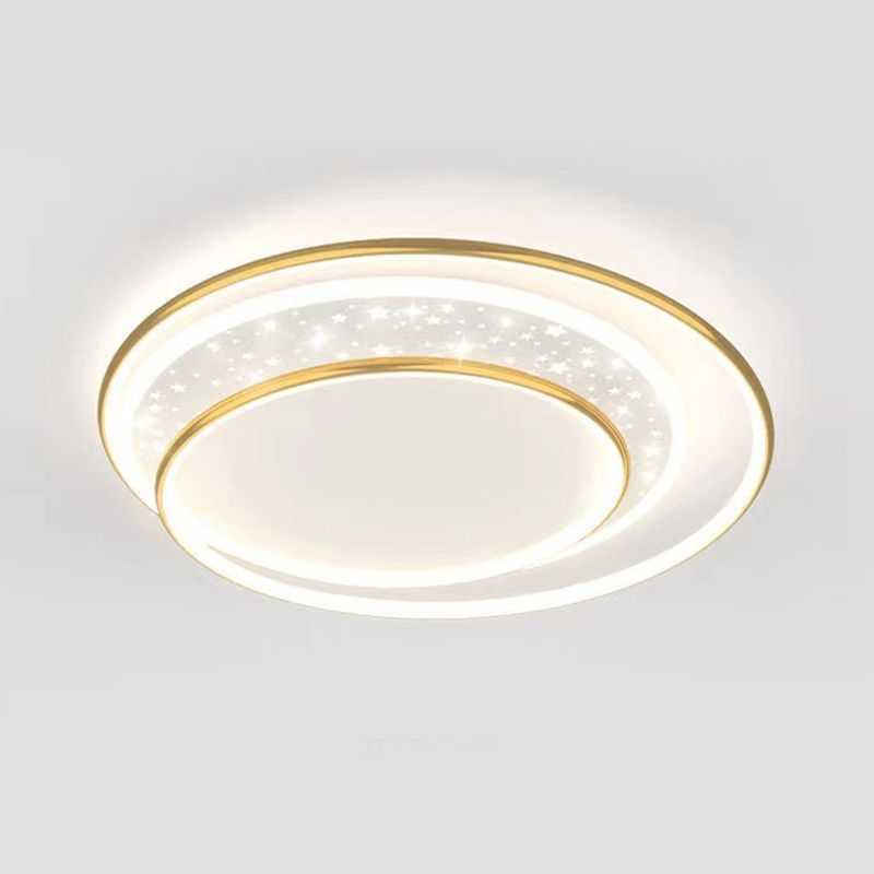 Ring Flush Light Fixtures Modern Style Metal 1 Light Flush Mount Lighting
