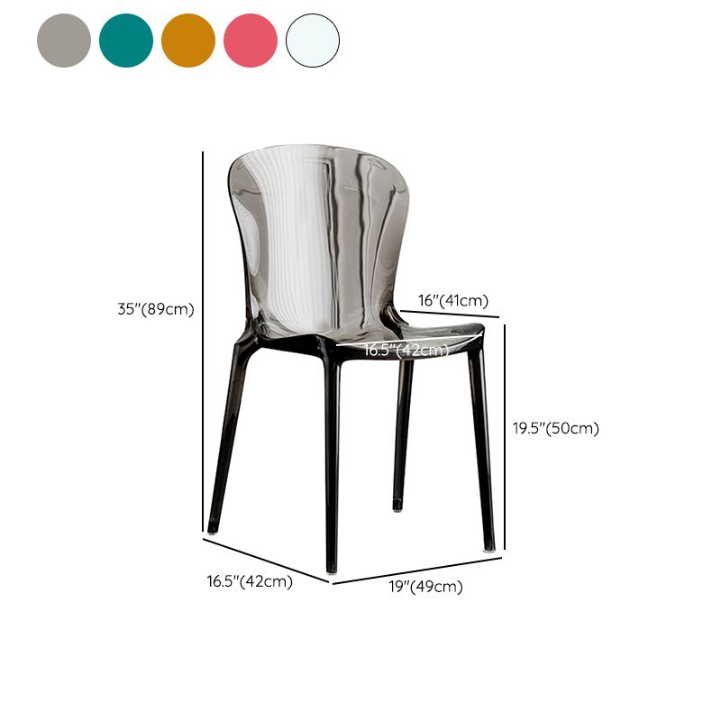 Dining Room Armless Dining Chair Plastic Stacking Side Chair