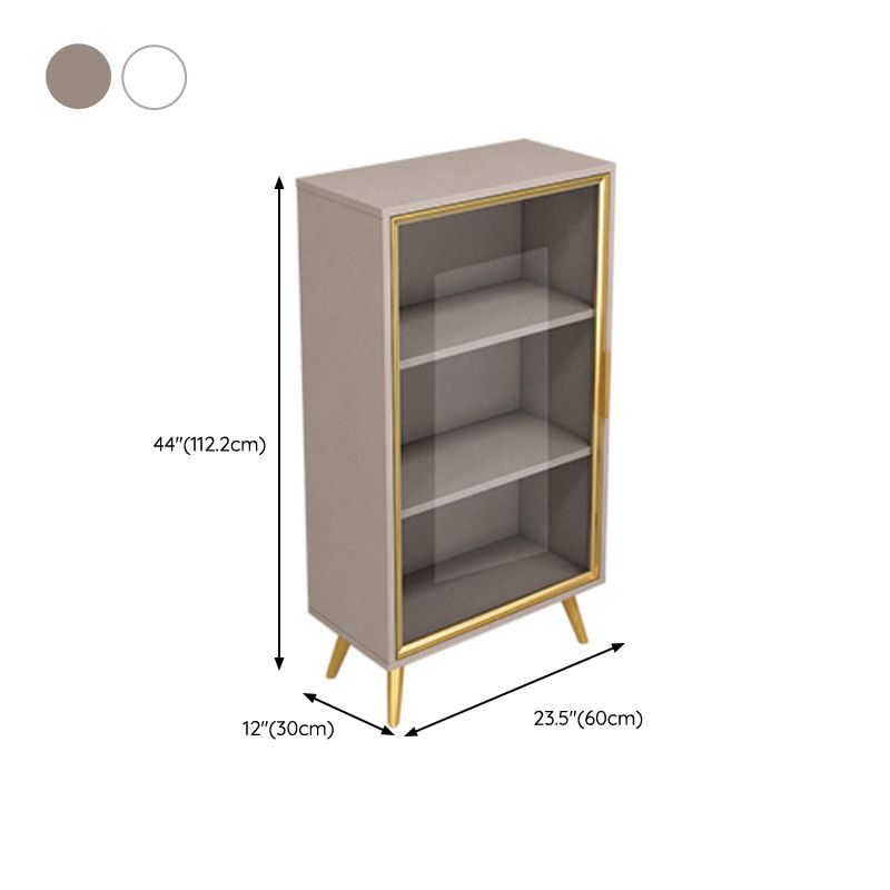 Glam Engineered Wood Bookcase Standard Closed Back Bookshelf with Cabinets
