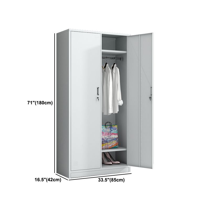 White Metal Cabinet for Bathroom Contemporary Storage Cabinet with Hinged Door