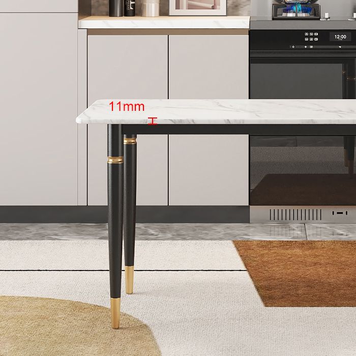 Modern 1/4/5/7 Pieces Dining Set Rectangle Stone Top Legs Dinette Set in White