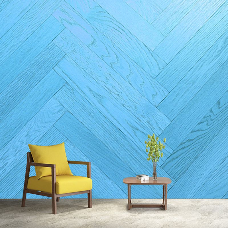 Simple Wood Grain Mural Wallpaper for Sitting Room, Moisture Resistant