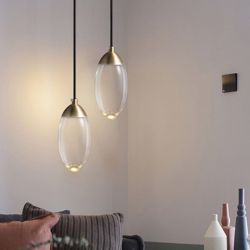 Illuminazione mini sospensione ovale Minimalista Crystal LED CAMERA CAMERA DEL CRIME IN ONONO