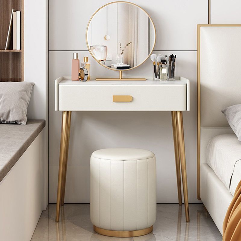 White Vanity Dressing Table Set Stone Top Dresser with Storage Drawers