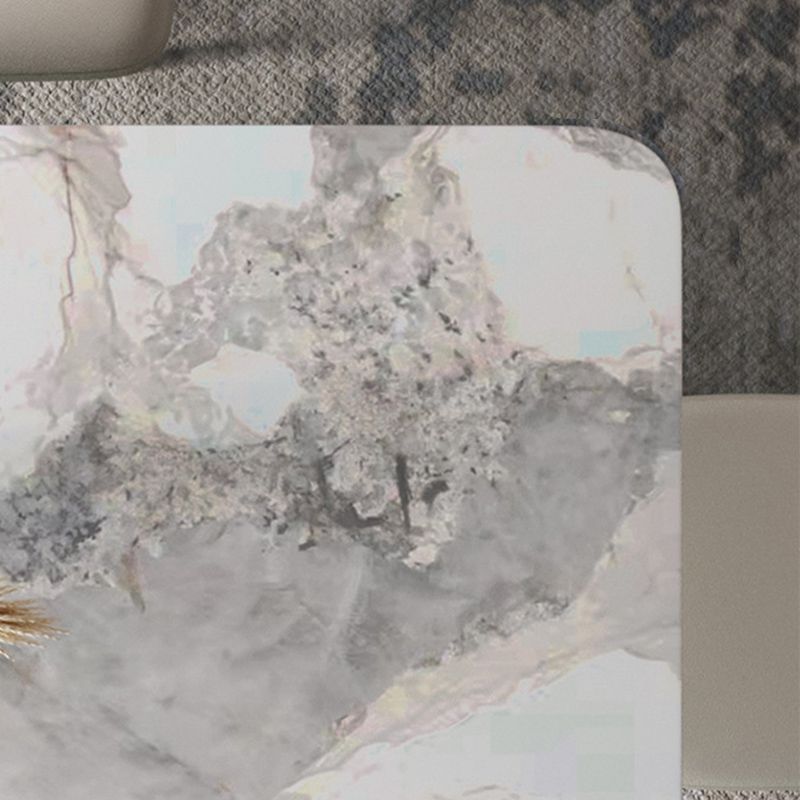 Contemporary Style 1/4/5/7/8 Pieces Dining Chairs Set Rectangle Stone Furniture in White