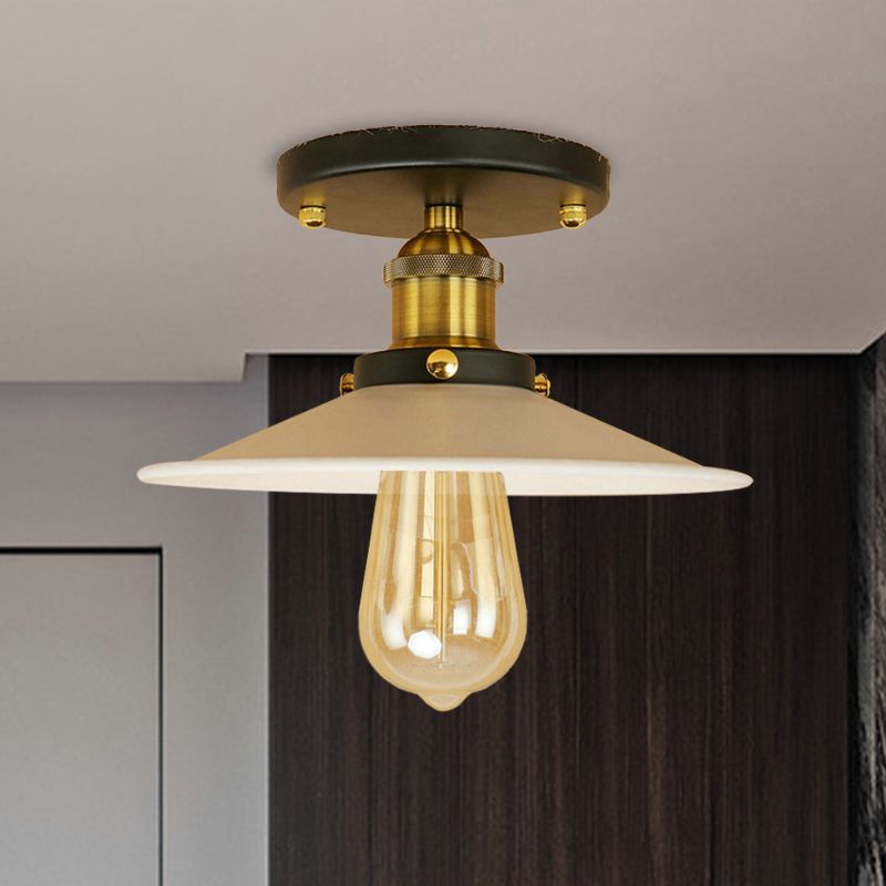 Loft soucoupe Semi-encastré, éclairage de plafond métallique à 1 ampoule, noir/blanc, pour cuisine