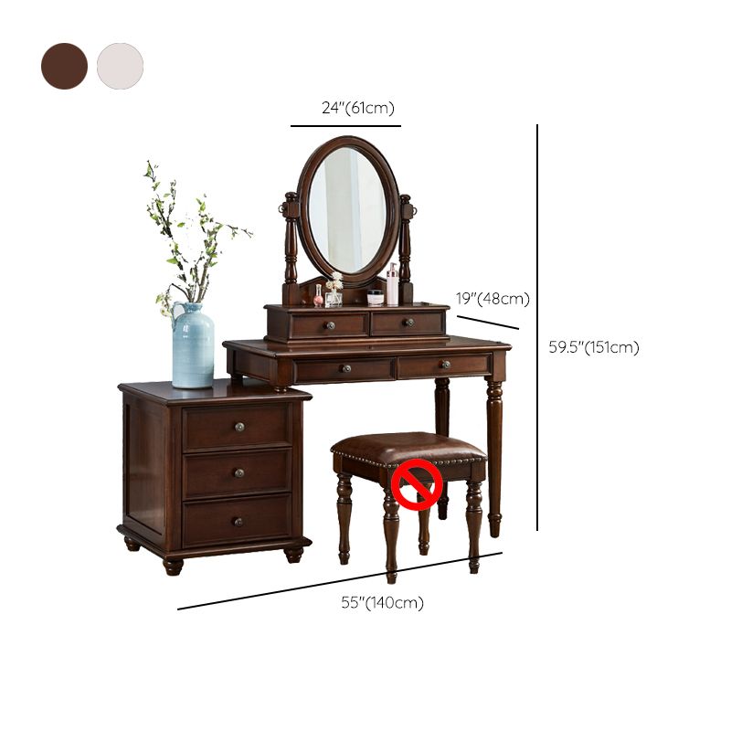 Bedroom Vanity Makeup Dressing Table Stool Set Wooden Vanity Set