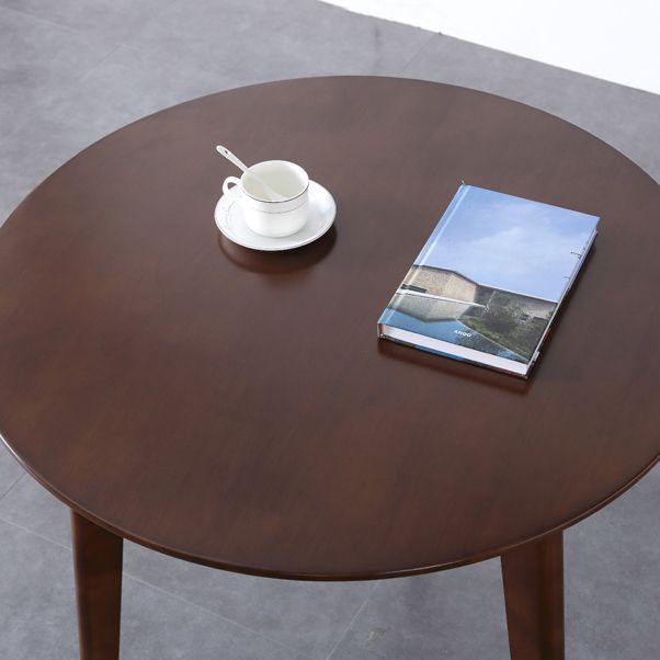 Modern Style Solid Wood Brown Dining Room Set with Round Table Formal Dining Table Furniture