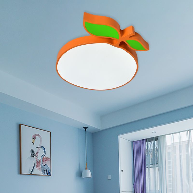 Creative Led Light Fixture with Acrylic Shade White Grape/Banana/Apple Flush Mount Lighting