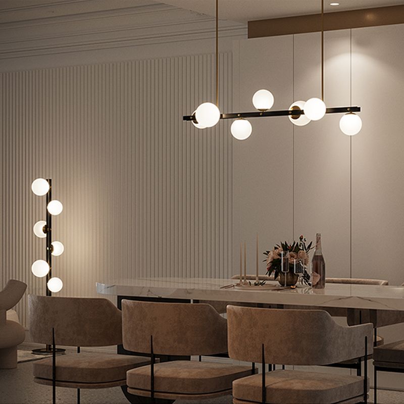 Modern Style Dining Pendant Lamp Dining Room Glass Shade Hanging Light Fixture