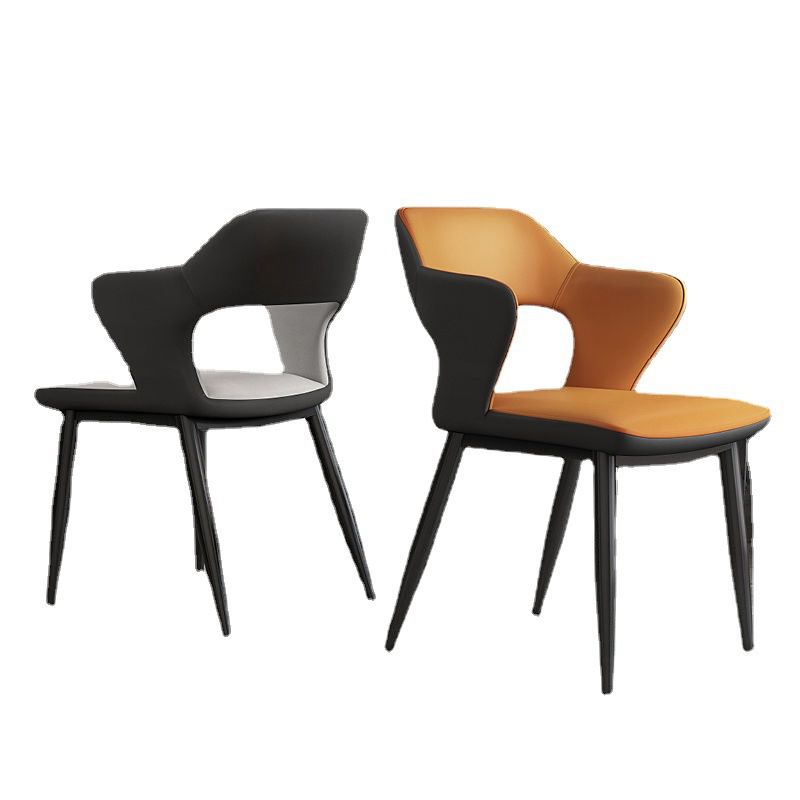 Contemporary Linen Dining Chair Open Back Dining Side Furniture in Matte Finish for Home