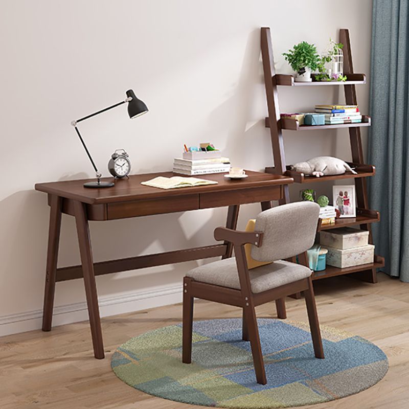 Ladder Modern Bookcase Wood Vertical Bookshelf for Living Room