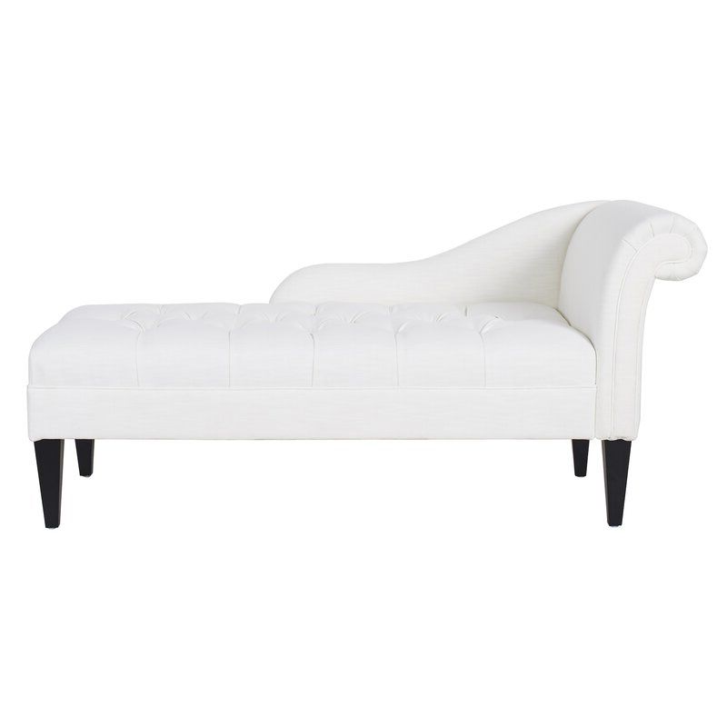 Modern Style Chaise Polyester Blend Chaise Lounge with Rolled Arms