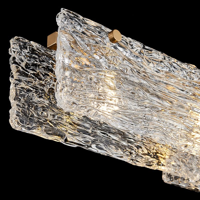 5-leichte Inselbeleuchtungsideen moderner Stil rechteckiger Form Glashängeleuchte