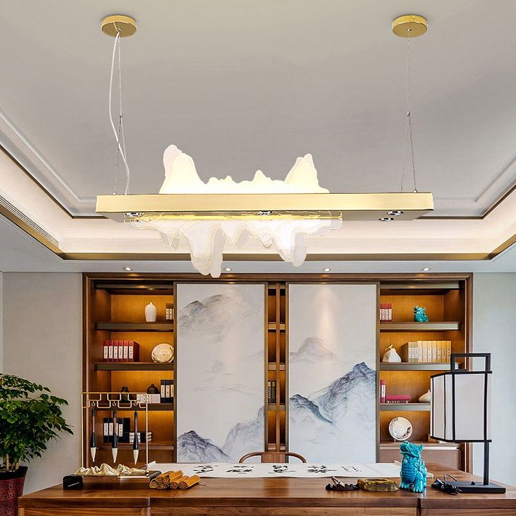 Adjustable 1 Light Island Lights Modern Lighting Chandelier Metal Island Lamps in Gold