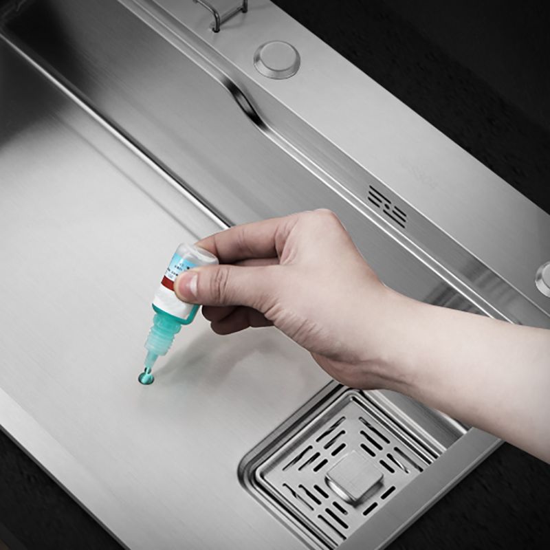 Modern Kitchen Sink Single Bowl Overflow Hole Stainless Steel Workstation Sink with Faucet