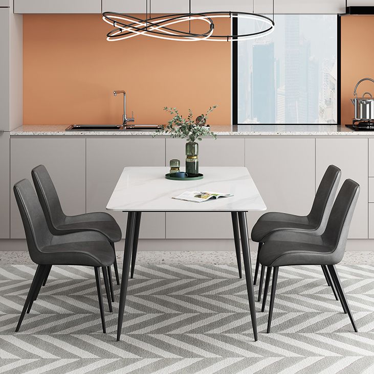 Mesa de comedor rectangular Piedra industrial Mesa de comedor de 4 pies para interiores