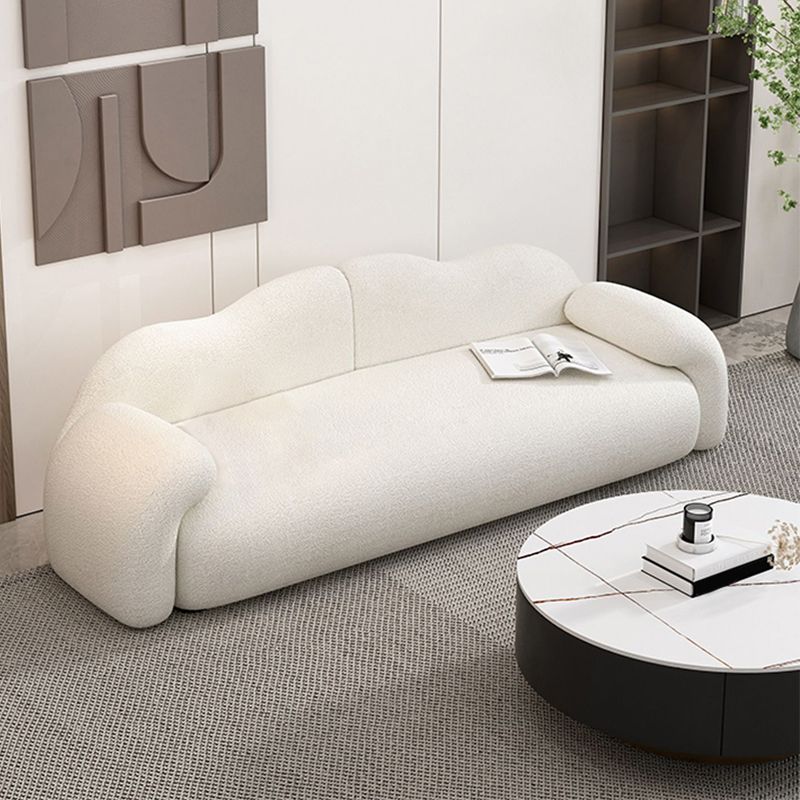 32.38" D Wool Sofa Modernism Pillow Top Arm Seating in White