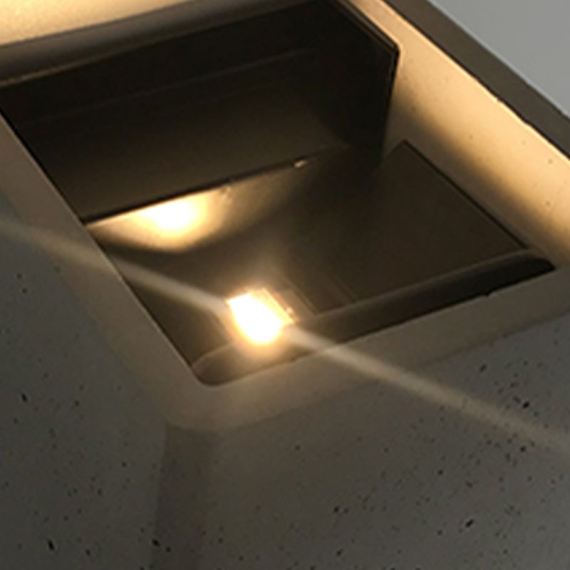 Industrial Cement Wall Light Cube Single Light Wall Sconce in Grey for Bedroom
