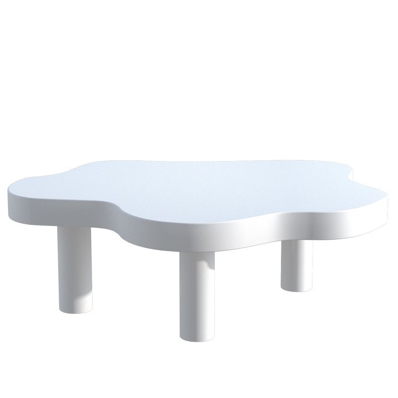 Scandinavian Coffee Table in Free Form with 3 Pine Wood Legs
