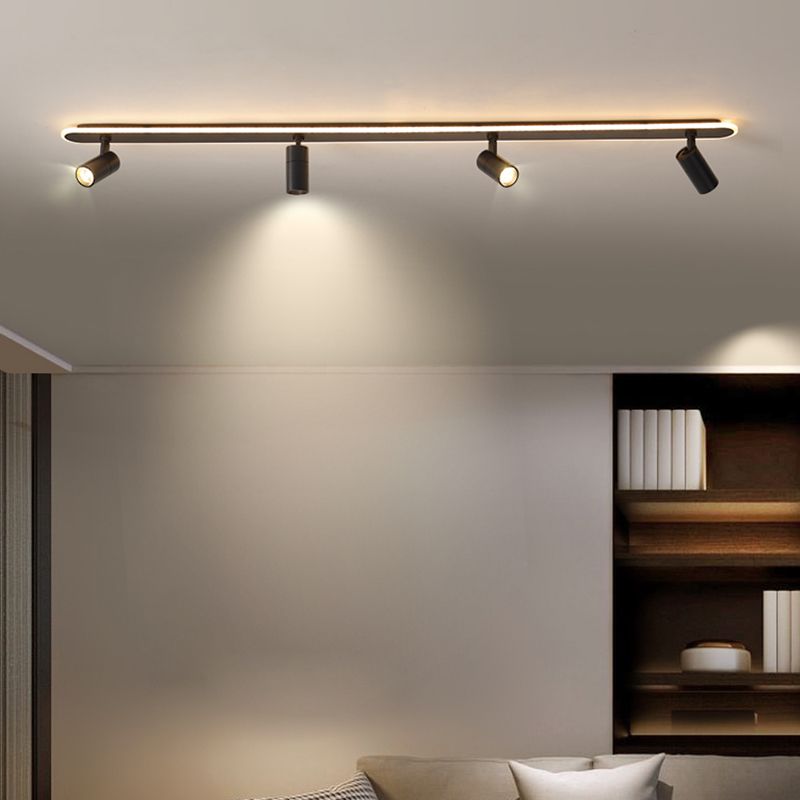 Éclairage linéaire moderne de voie de LED 3 lumières spot encastré en fer forgé