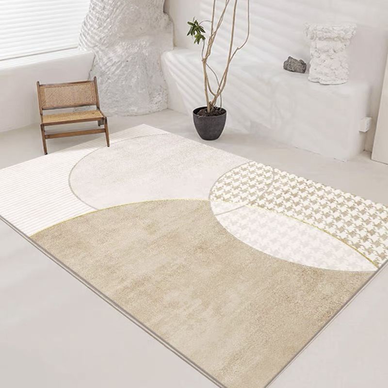 Light Brown Color Lump Rug Polyester Modern Rug Washable Rug for Living Room
