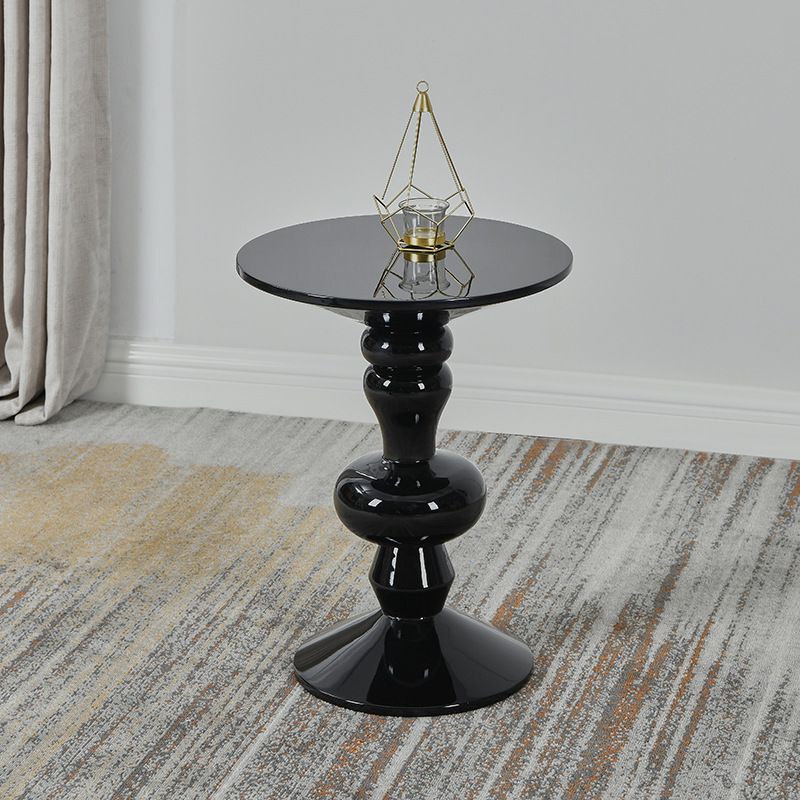 Contemporary End Table Wood Pedestal Round Living Room Side End Table
